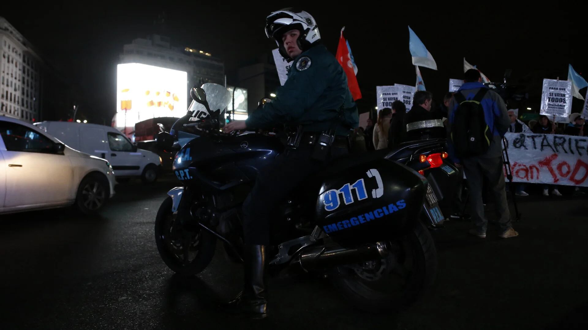 Hubo poca presencia policial en las protestas (Nicolás Aboaf)