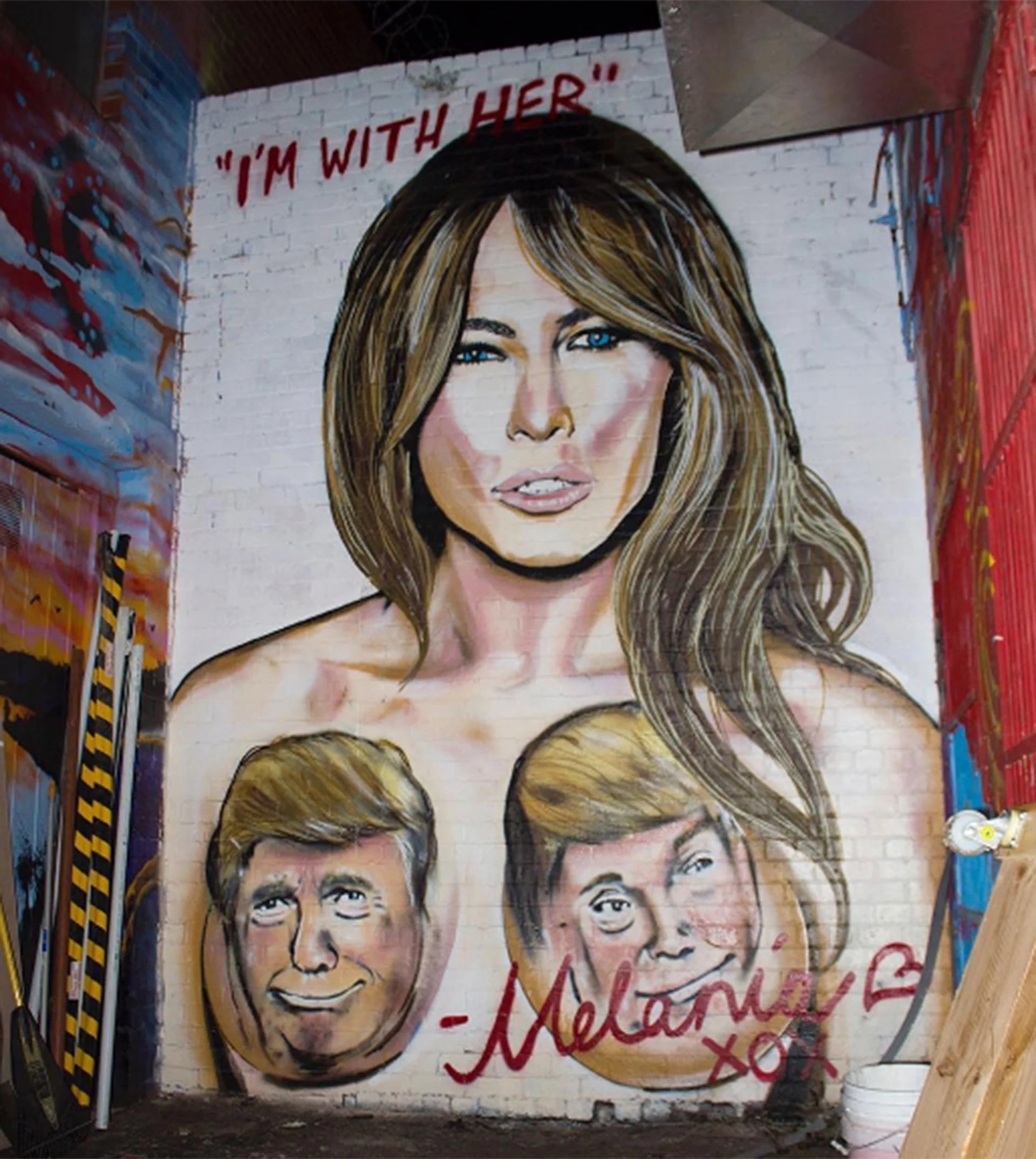 Melania Trump, en otro mural de Lushsux