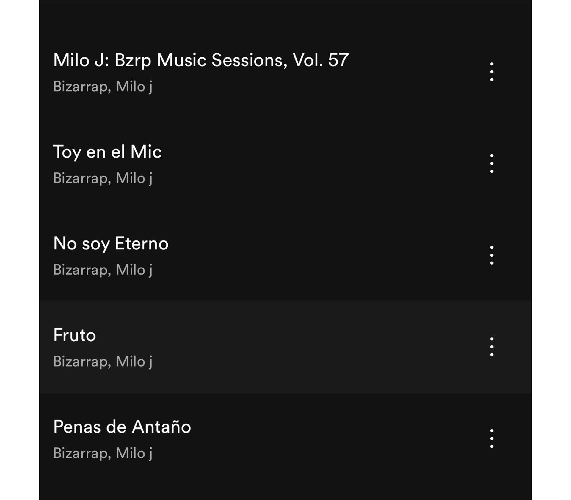 Estas son todas las canciones del EP (Spotify)