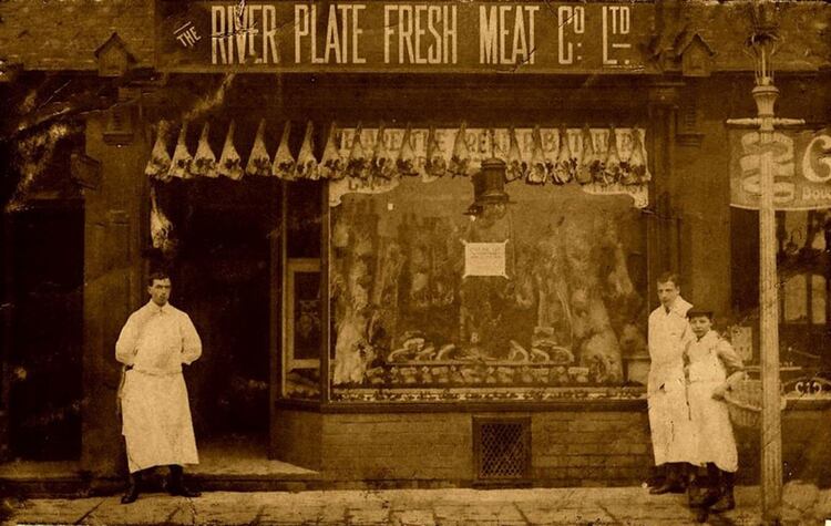 Una postal de un comercio de The River Plate Fresh Meat Co. Ld., la empresa británica que montó el primer frigorífico en toda Sudamérica