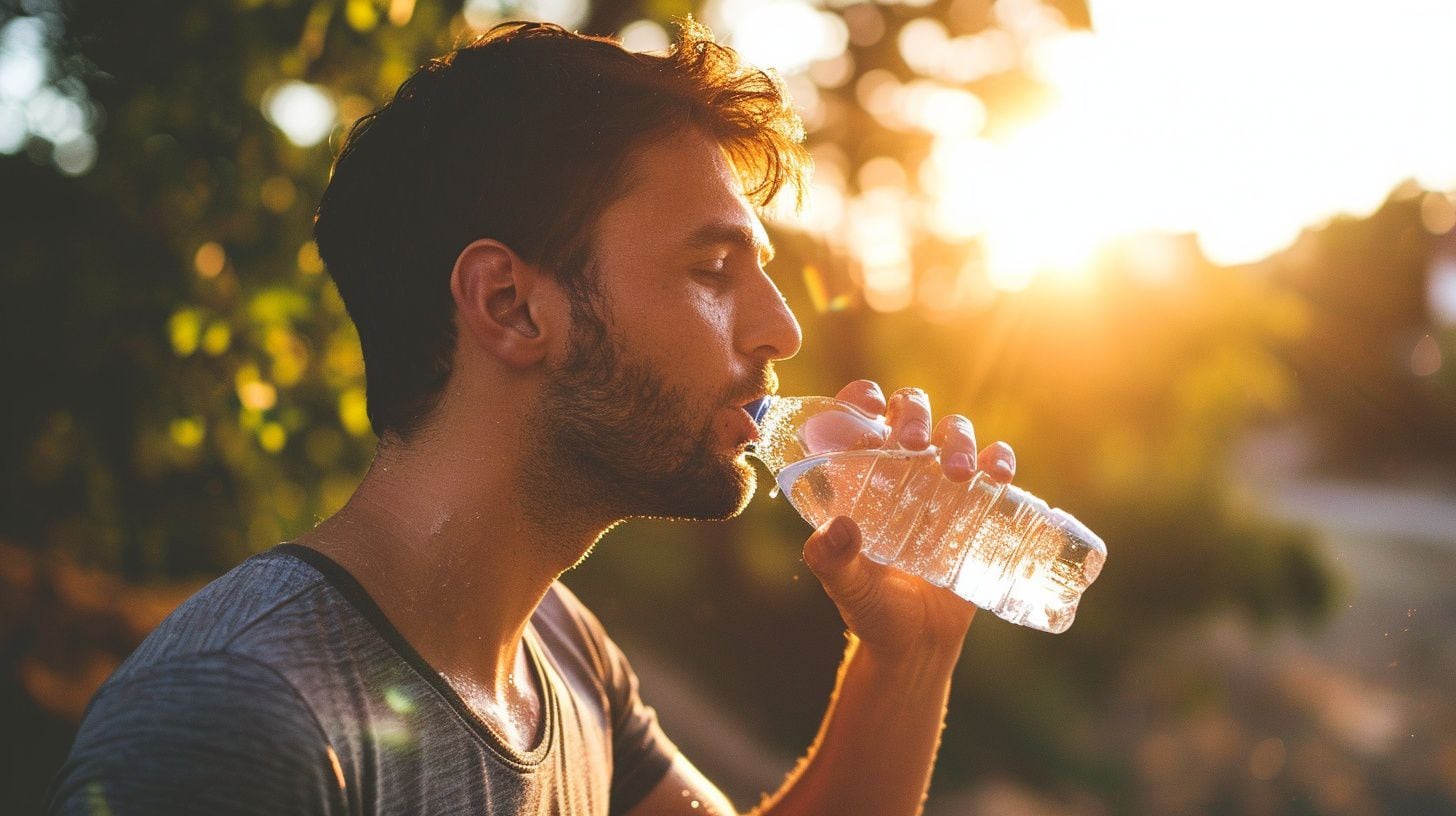 Una persona toma agua de una botella (Imagen Ilustrativa Infobae)