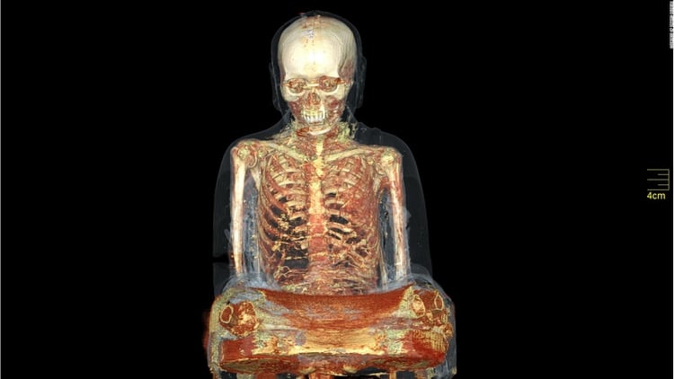 Tomografía computerizada de la estatua de Buda (s. XI-XII) (Drents Museum)