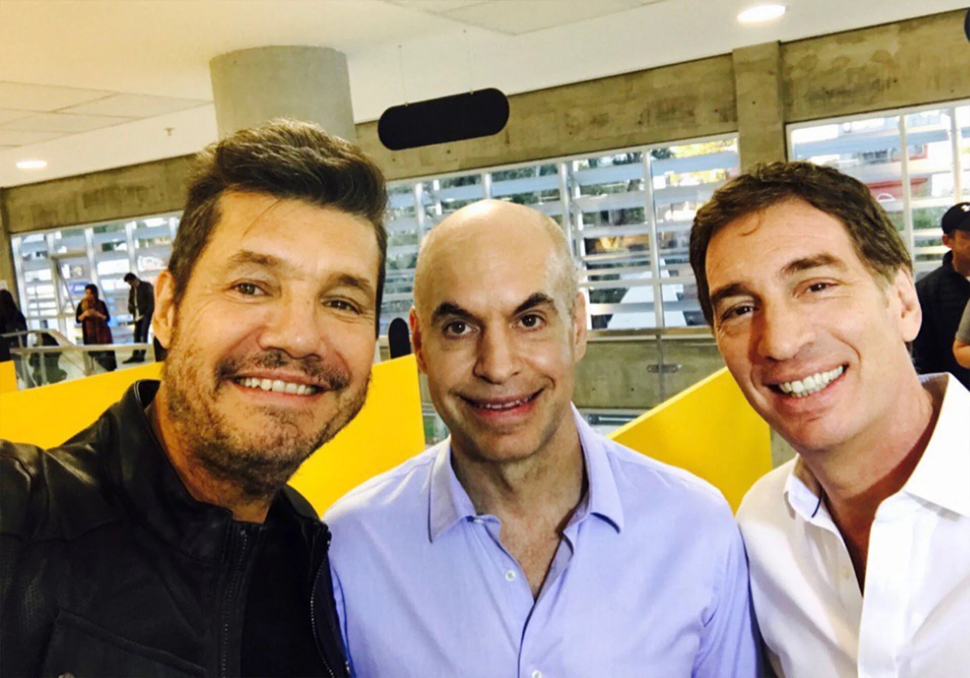 Marcelo Tinelli, Horacio Rodríguez Larreta y Diego Santilli