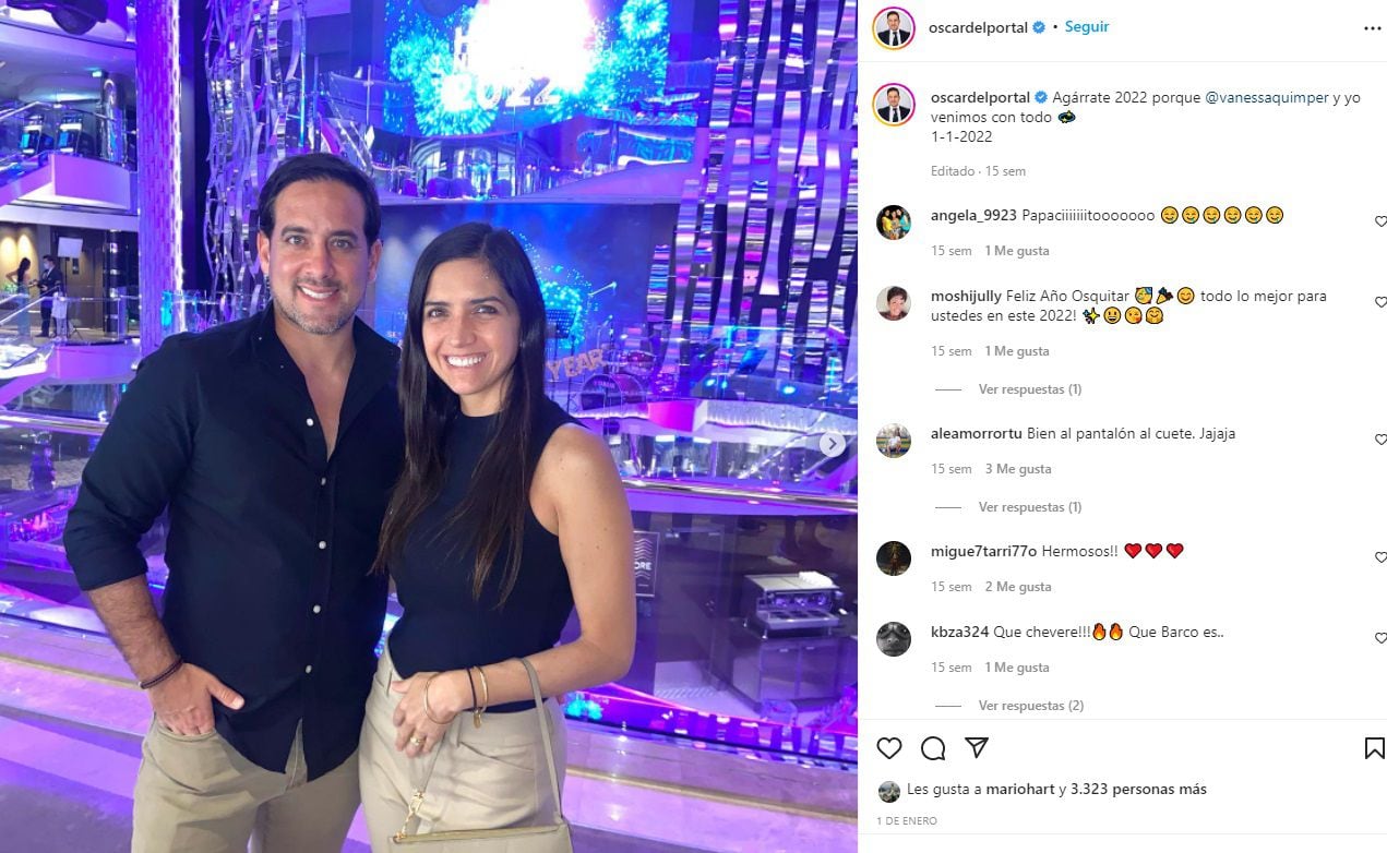 Óscar del Portal y los mensajes de amor hacia su esposa antes del ampay. (Foto: Instagram)