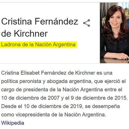 La leyenda que provocó la presentación judicial de Cristina Kirchner