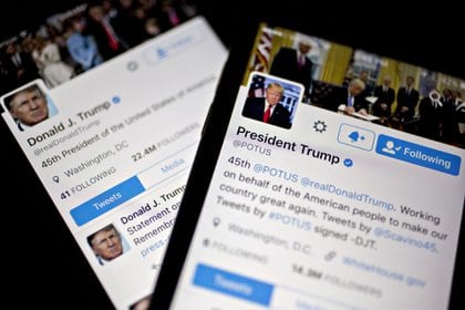 Las cuentas de Trump en Twitter y Facebook fueron suspendidas (Andrew Harrer/Bloomberg)