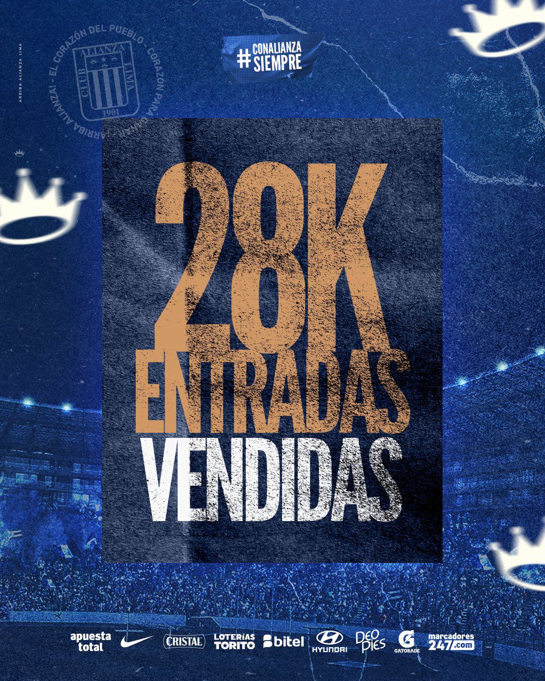 Se han vendido 28 mil entradas para el Alianza Lima vs Sport Boys por fecha 12 오프닝 토너먼트의.