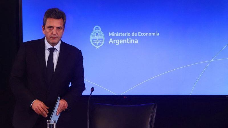 Sergio Massa durante una conferencia de prensa en el Ministerio de Economía 