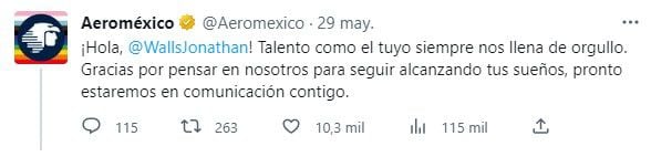 Aeroméxico se sumó por fin al apoyo. (Twitter)