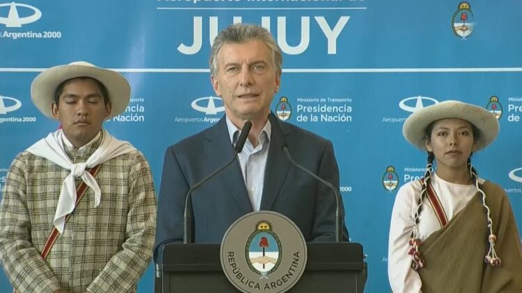 Macri en el acto de inauguración de obras del Aeropuerto Internacional de Jujuy