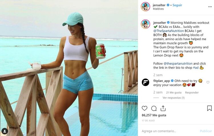 Jen Selter fue de las primeras influencers fitness (Foto: Instagram)