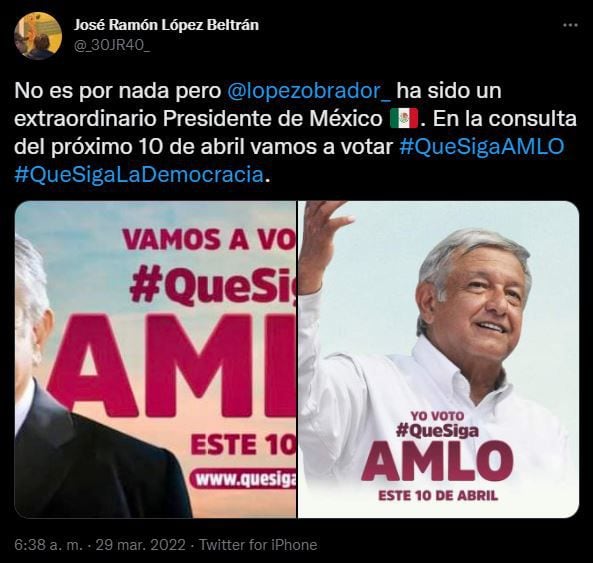 José Ramón López Beltrán asked for support for AMLO in Mandate Revocation