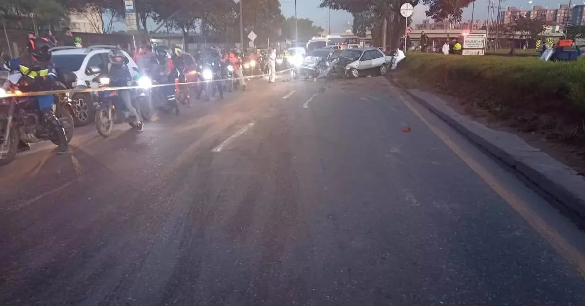 Huge traffic jam at the entrance to Bogotá due to an accident with death on 13th Street