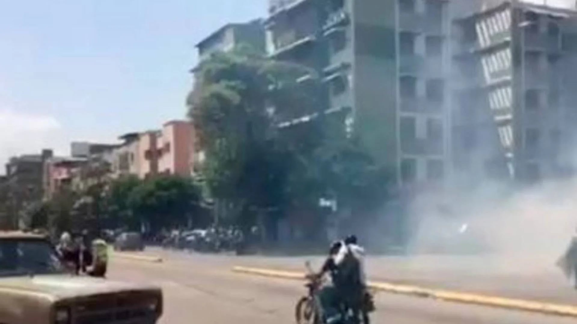 La represión chavista en la Avenida Victoria en Caracas