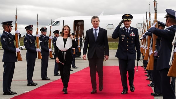 Mauricio Macri al llegar a Colombia