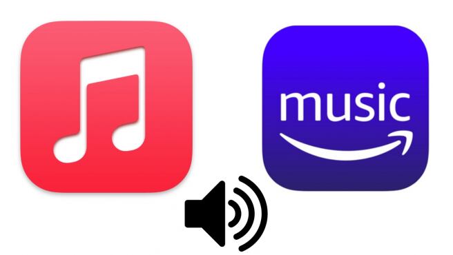Logos de Apple Music y Amazon Music. (foto: 20Minutos)