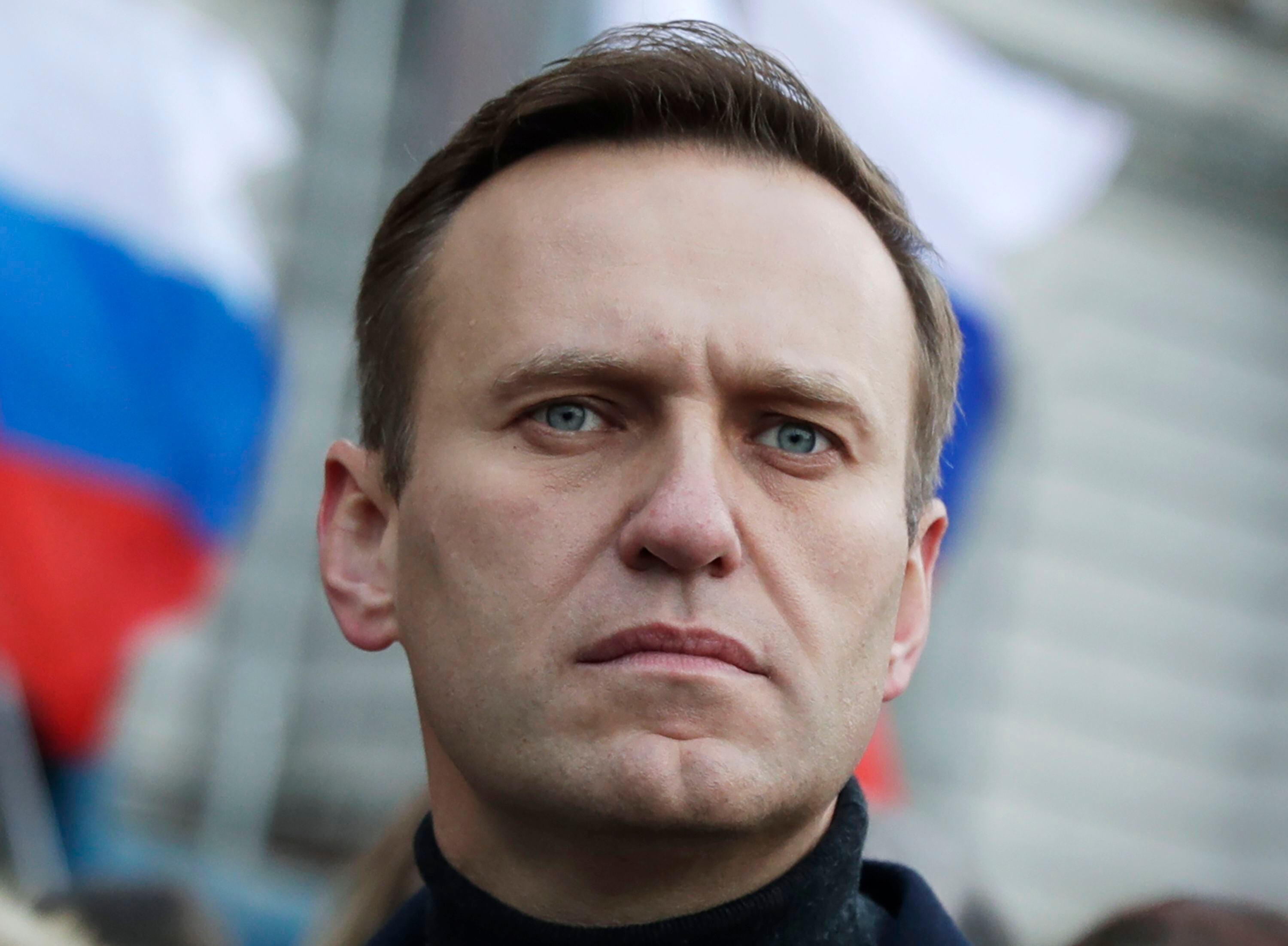 El líder opositor ruso Alexei Navalny en una protesta en Moscú el 29 de febrero de 2020. (Foto AP /Pavel Golovkin/Archivo)