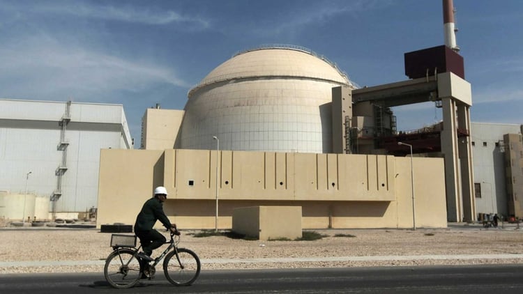 Reactor nuclear en Bushehr en Irán.