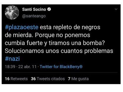 Uno de los posts de rápida difusión de Santiago Soncino
