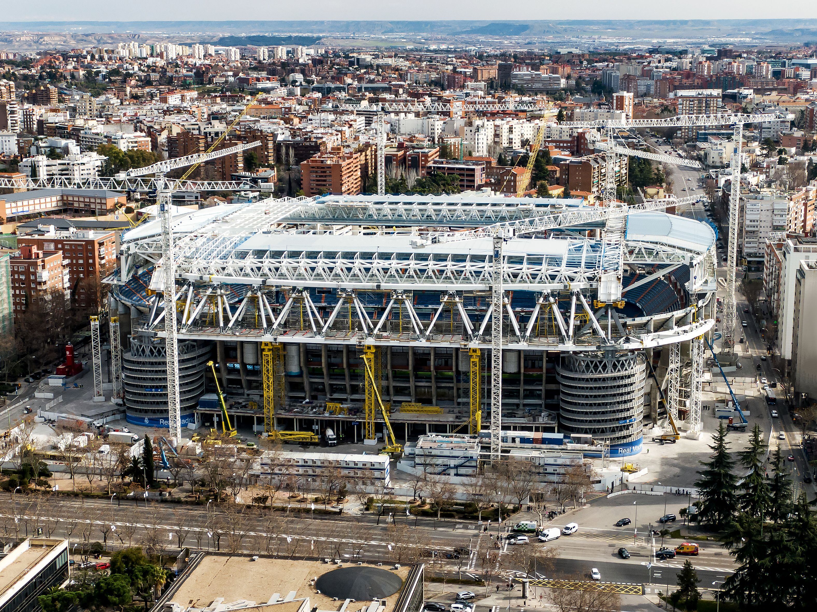 Obras del estadio Santiago Bernabéu, en Madrid