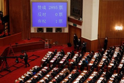 Vote in the Chinese Legislature (Reuters)