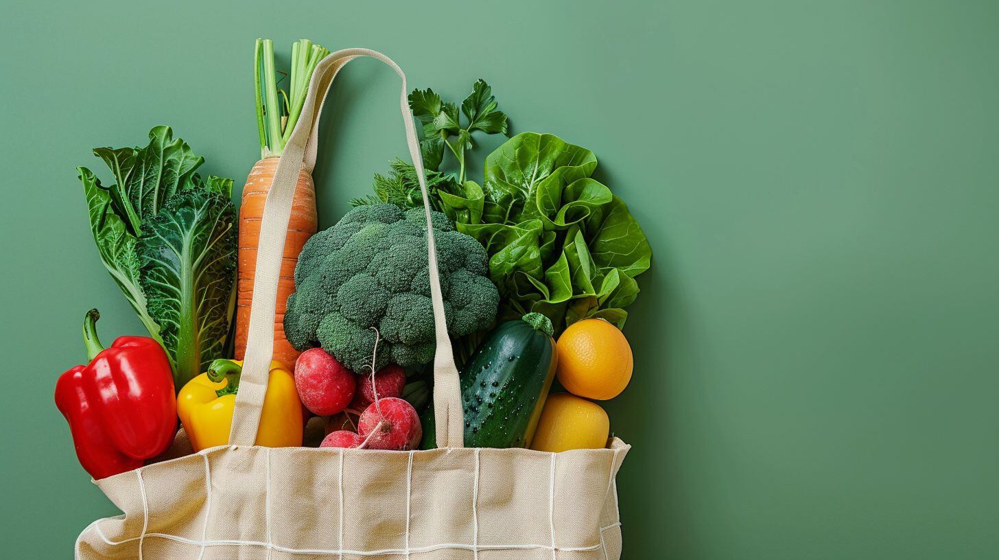 Bolsa, bag, bolso de supermercado con vegetales (Imagen Ilustrativa Infobae)