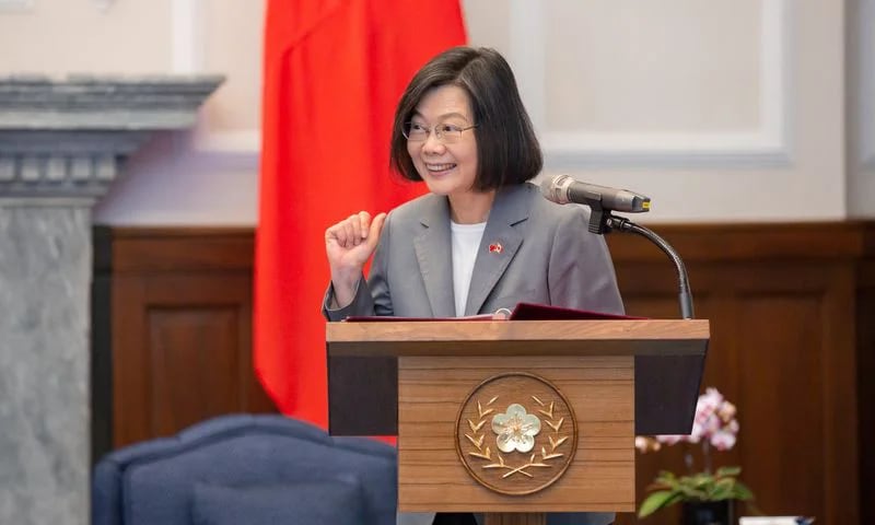 La presidenta de Taiwán, Tsai Ing-wen (via Reuters)