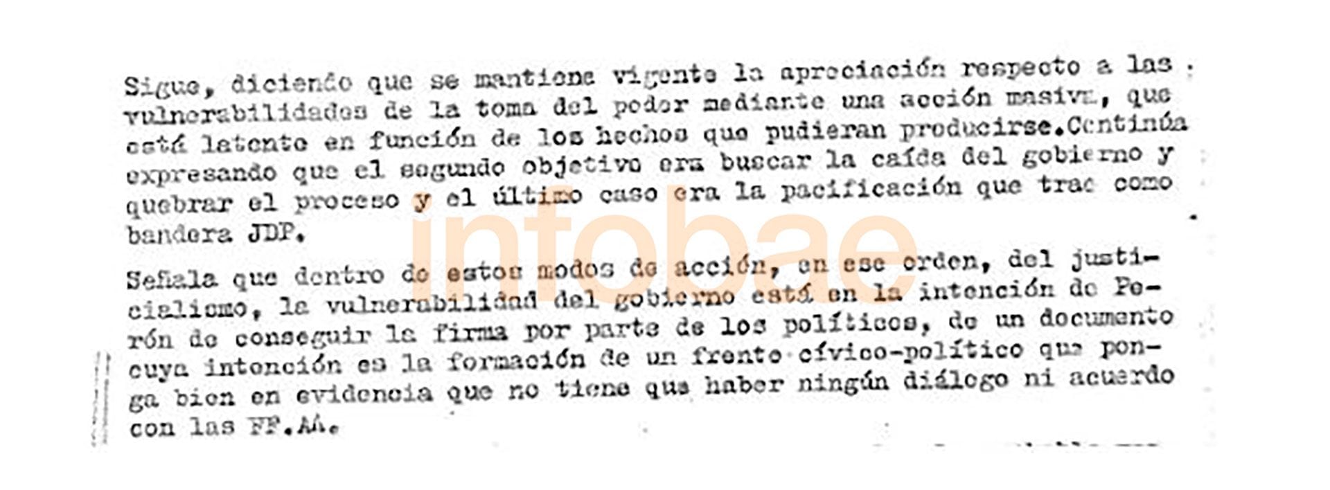 Otros párrafos del informe de situación del 19 de octubre de 1972