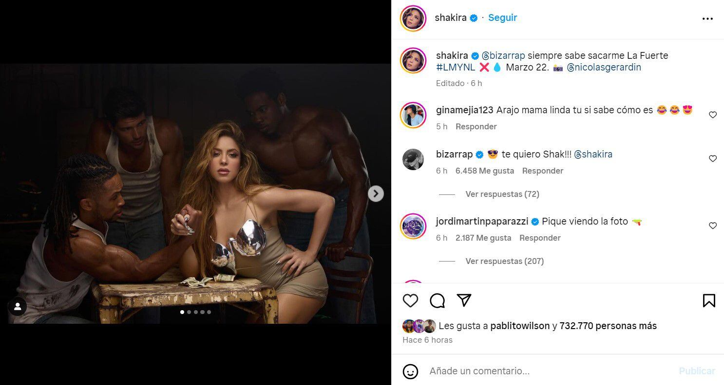 Bizarrap y Jordi Martin estuvieron entre los que reaccionaron al nuevo adelanto de Shakira - crédito @shakira/Instagram