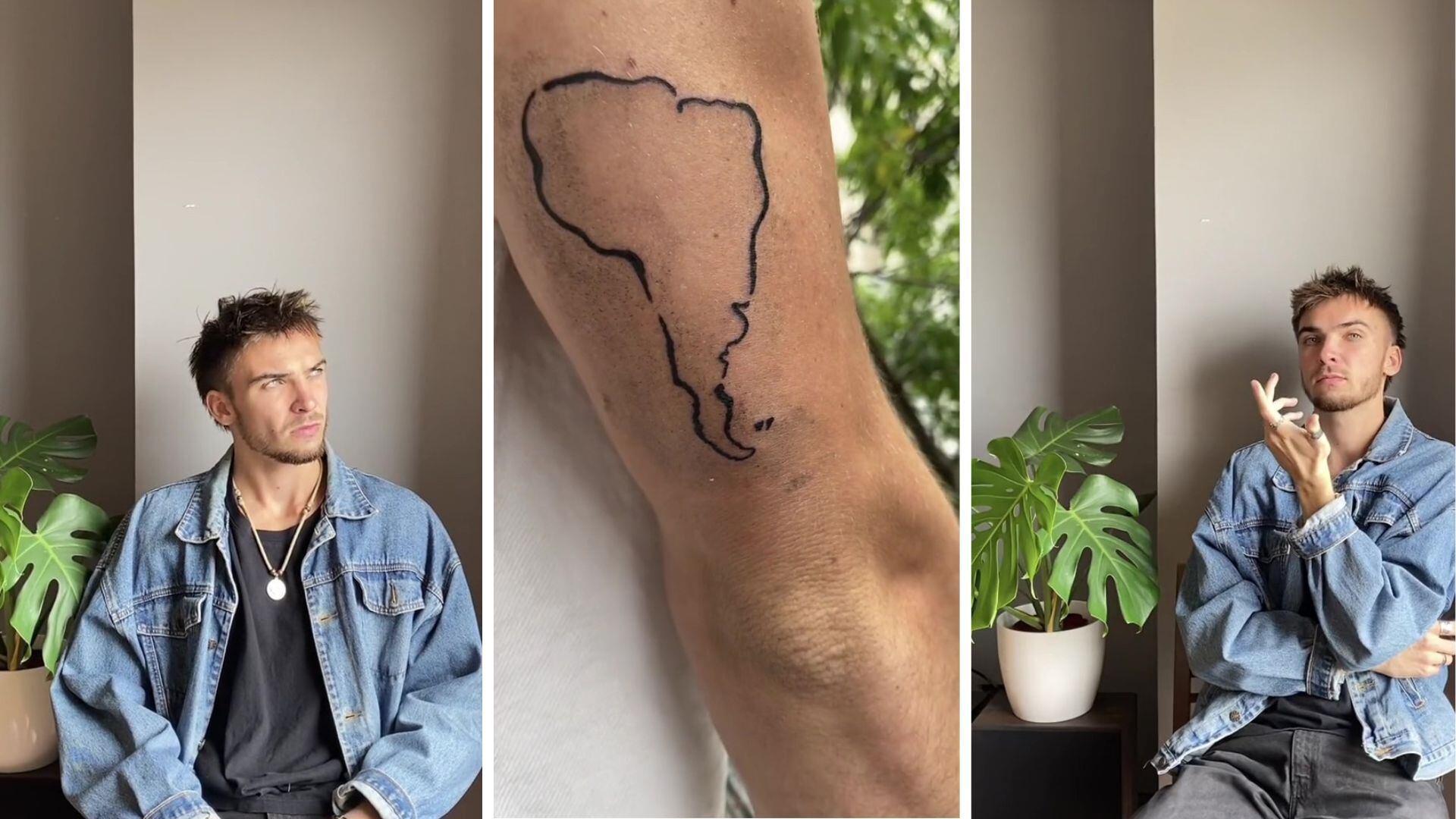 Virales- Un francés mostró todos los tatuajes que se realizó dedicados a Argentina y su video se hizo viral