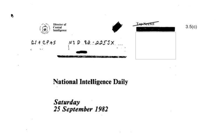 Un documento de septiembre de 1982 analizÃ³ con escepticismo la reconstituciÃ³n de la junta militar.