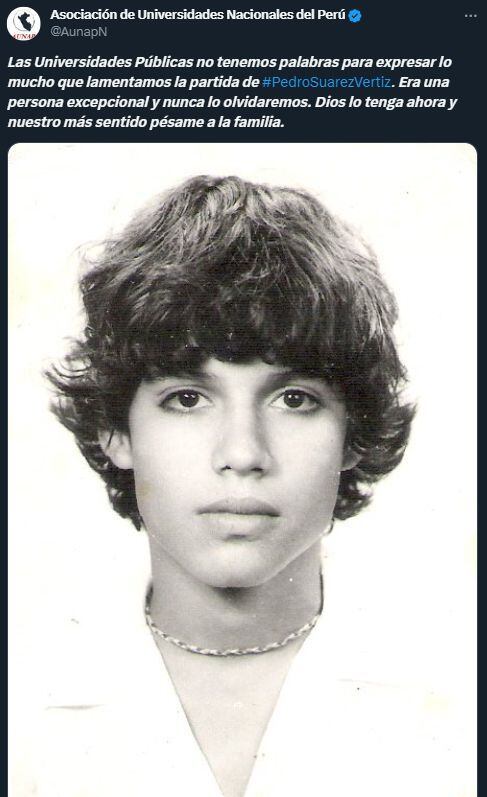 Foto de Pedro Suárez Vértiz cuando apenas era un adolescente.