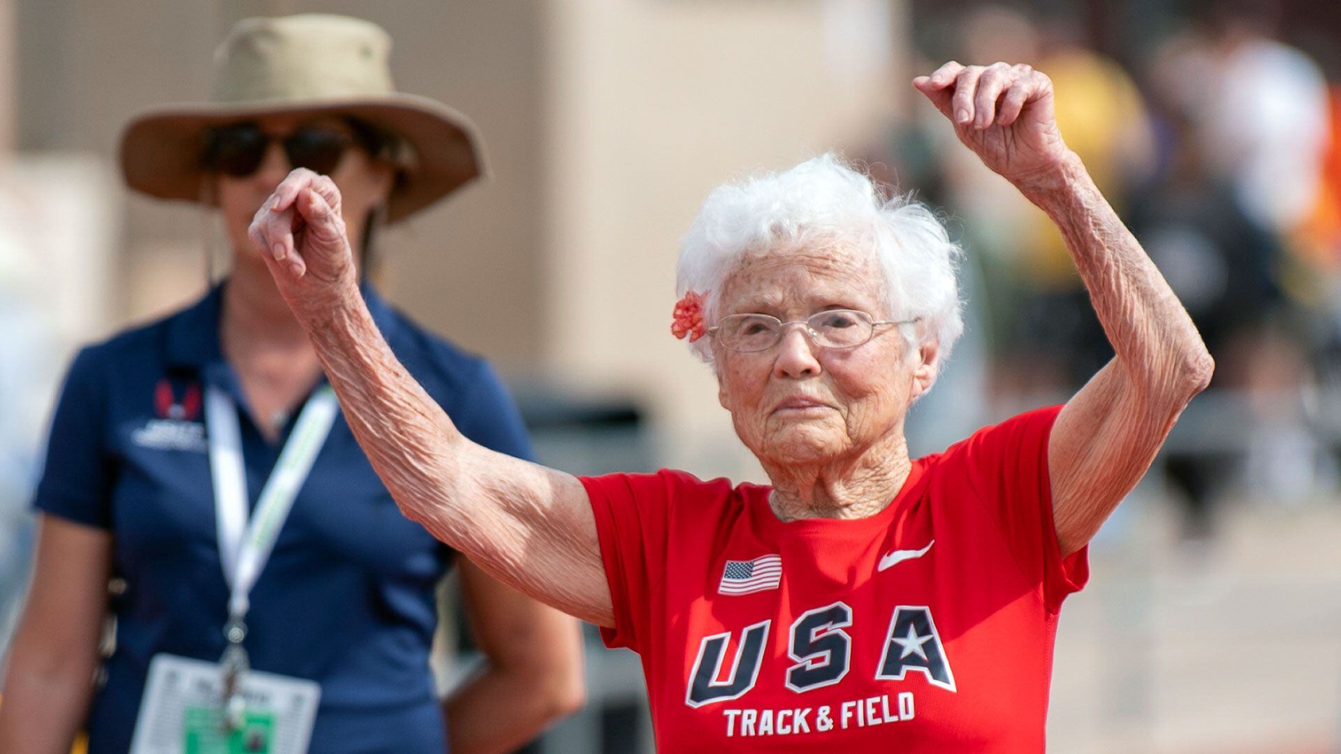 Julia Hawkins es una celebridad entre los adultos mayores que participan de estas competencias (Asociación de Juegos Nacionales de Veteranos) 