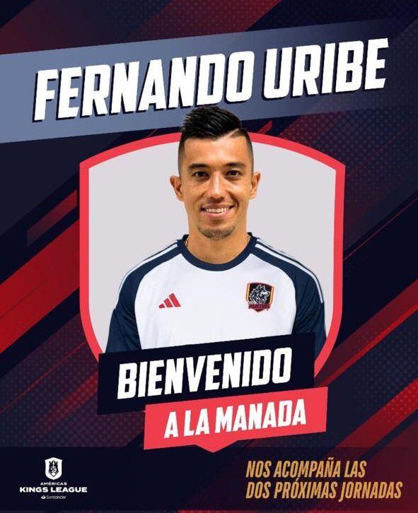 Fernando Uribe jugará para Atlético Parceros en la Kings League Américas - crédito @atleticoparcerosfc/X