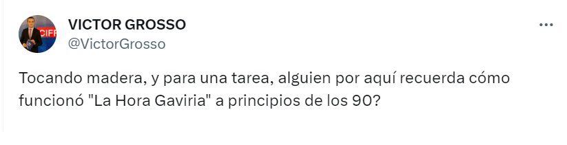 Publicación de Víctor Grosso, economista - crédito @VictorGrosso/X