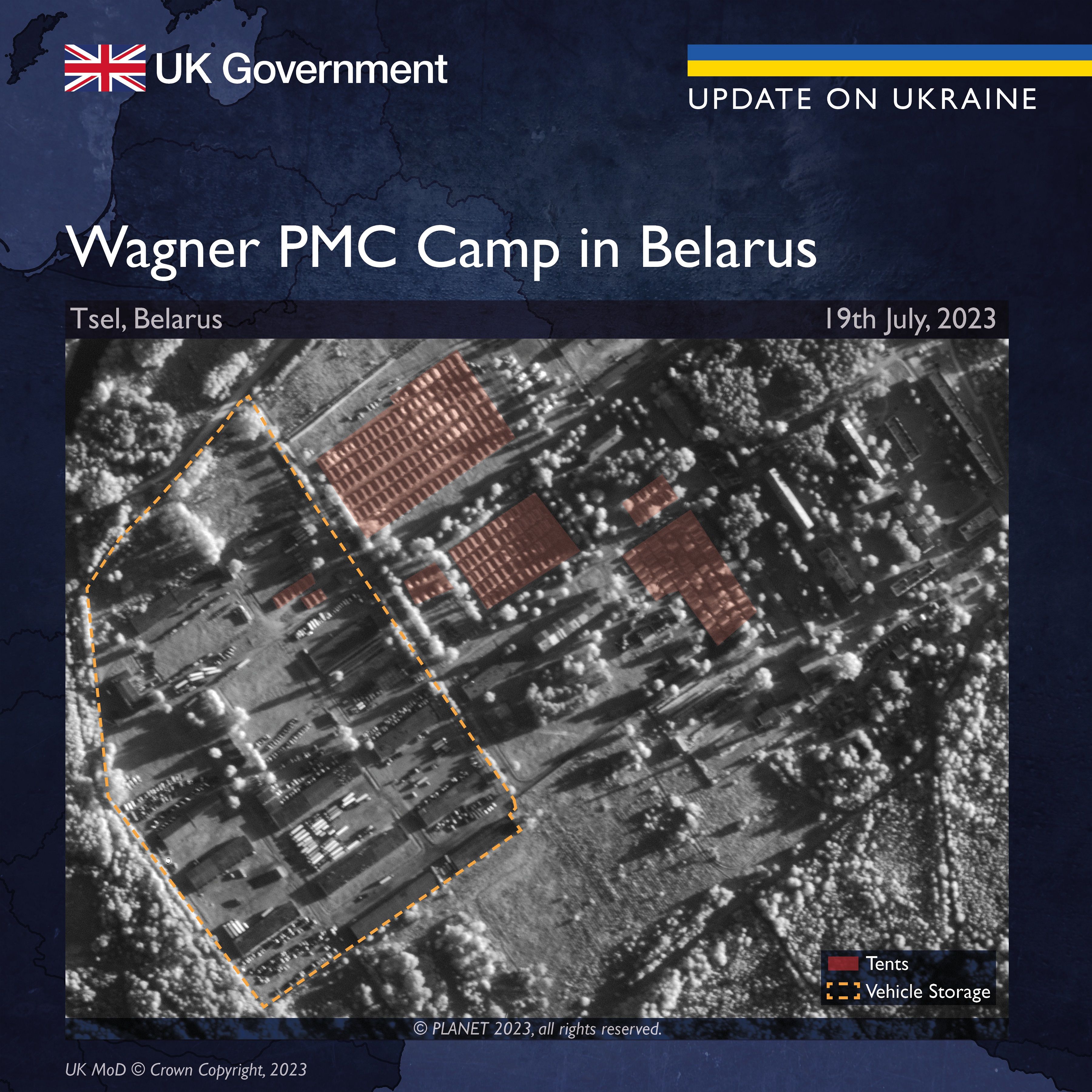 Campamento de Wagner en Bielorrusia (Ministerio de Defensa británico)