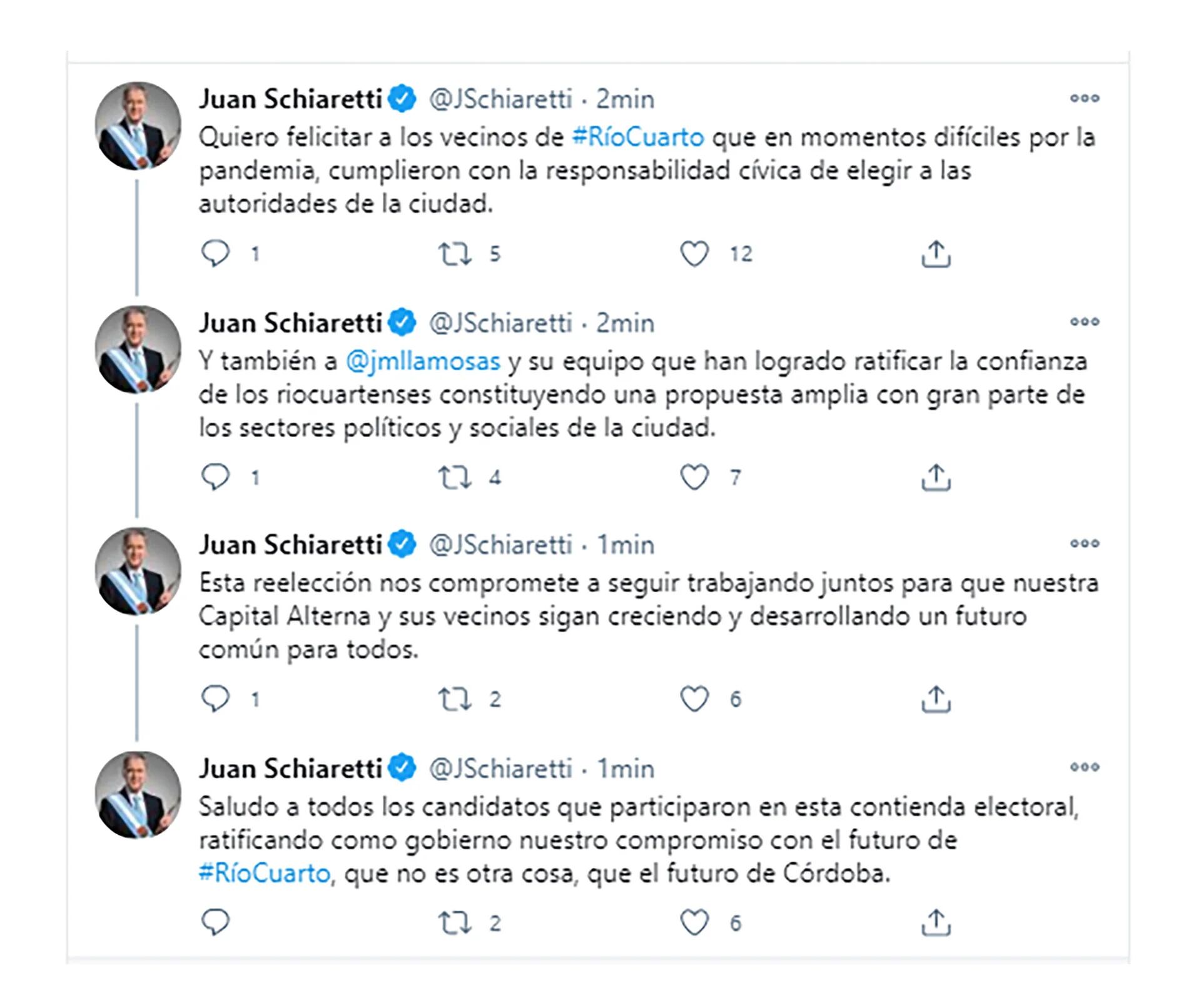 El mensaje del gobernador de Córdoba luego de conocer el resultado de la elección 