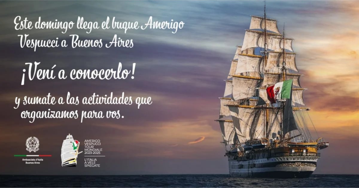 Questa domenica è arrivata a Buenos Aires la nave italiana Amerigo Vespucci per un viaggio intorno al mondo