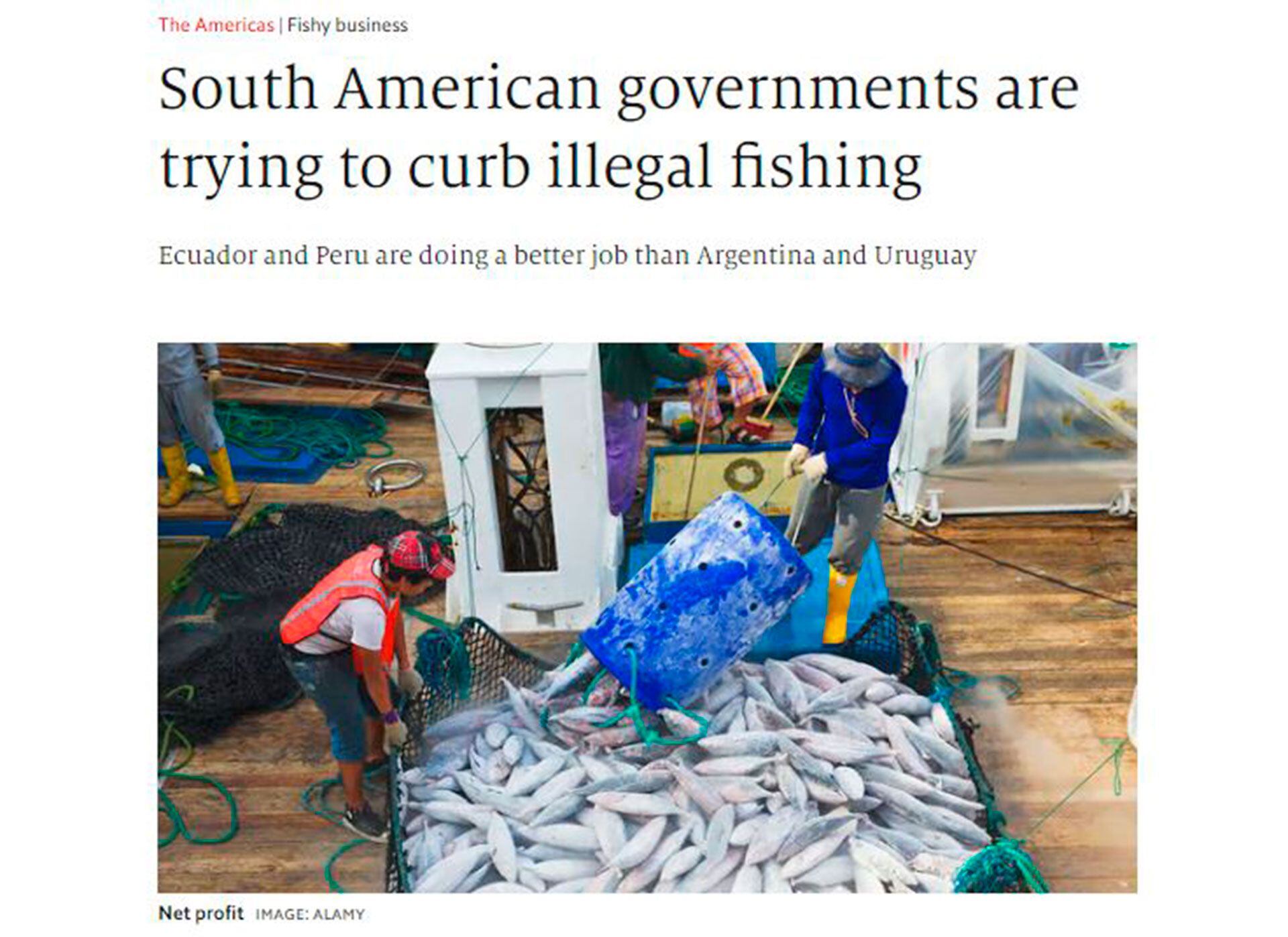 Pesca ilegal Sudamérica Flota china
