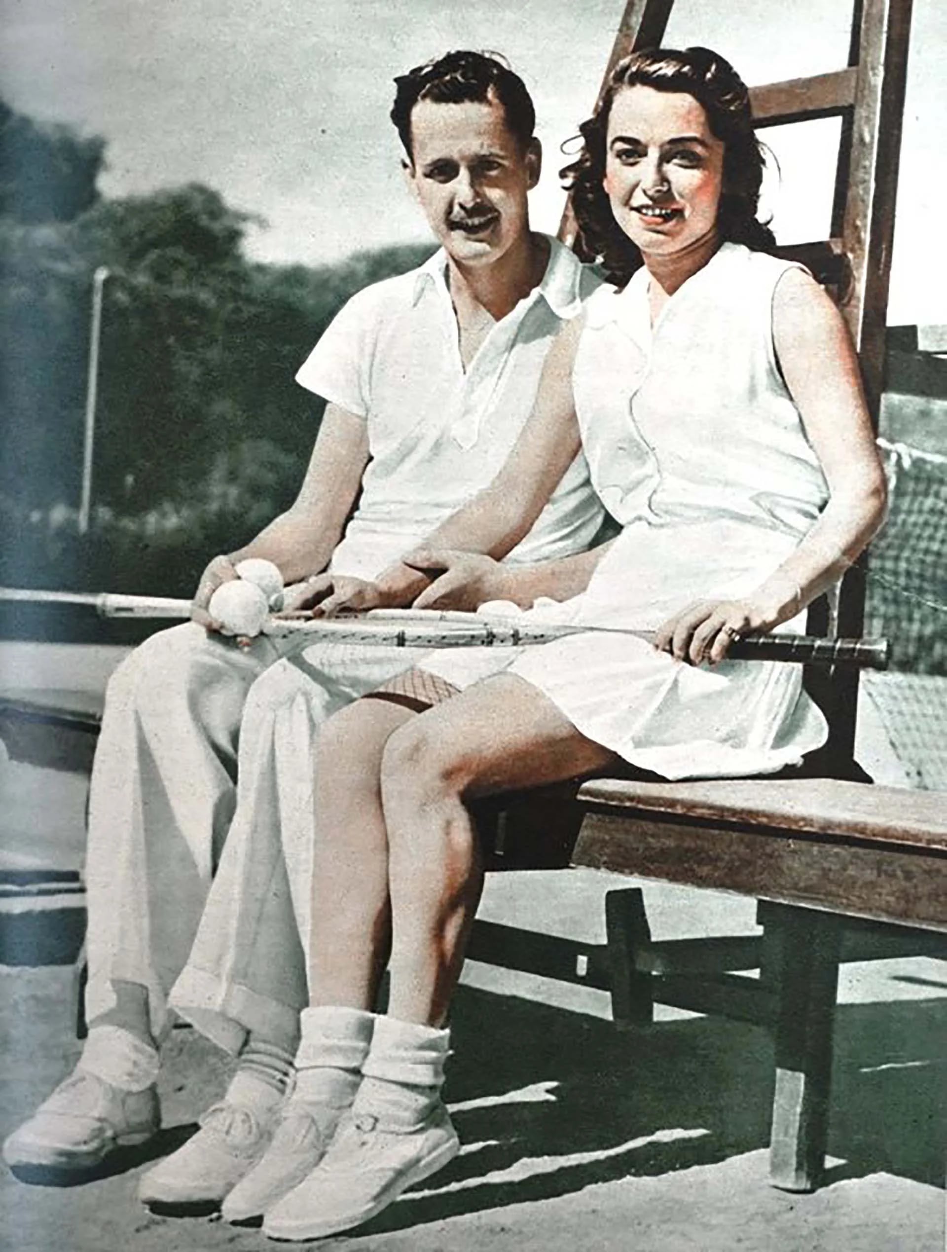 Mary Terán Con Heraldo en Fisherton 1942 (Foto: Twitter Rosario en el recuerdo)