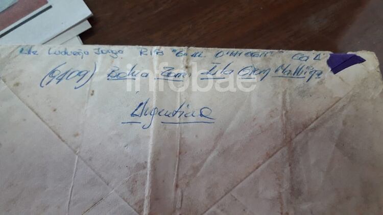 El sobre de la carta, con el remitente “Ludueña Jorge”