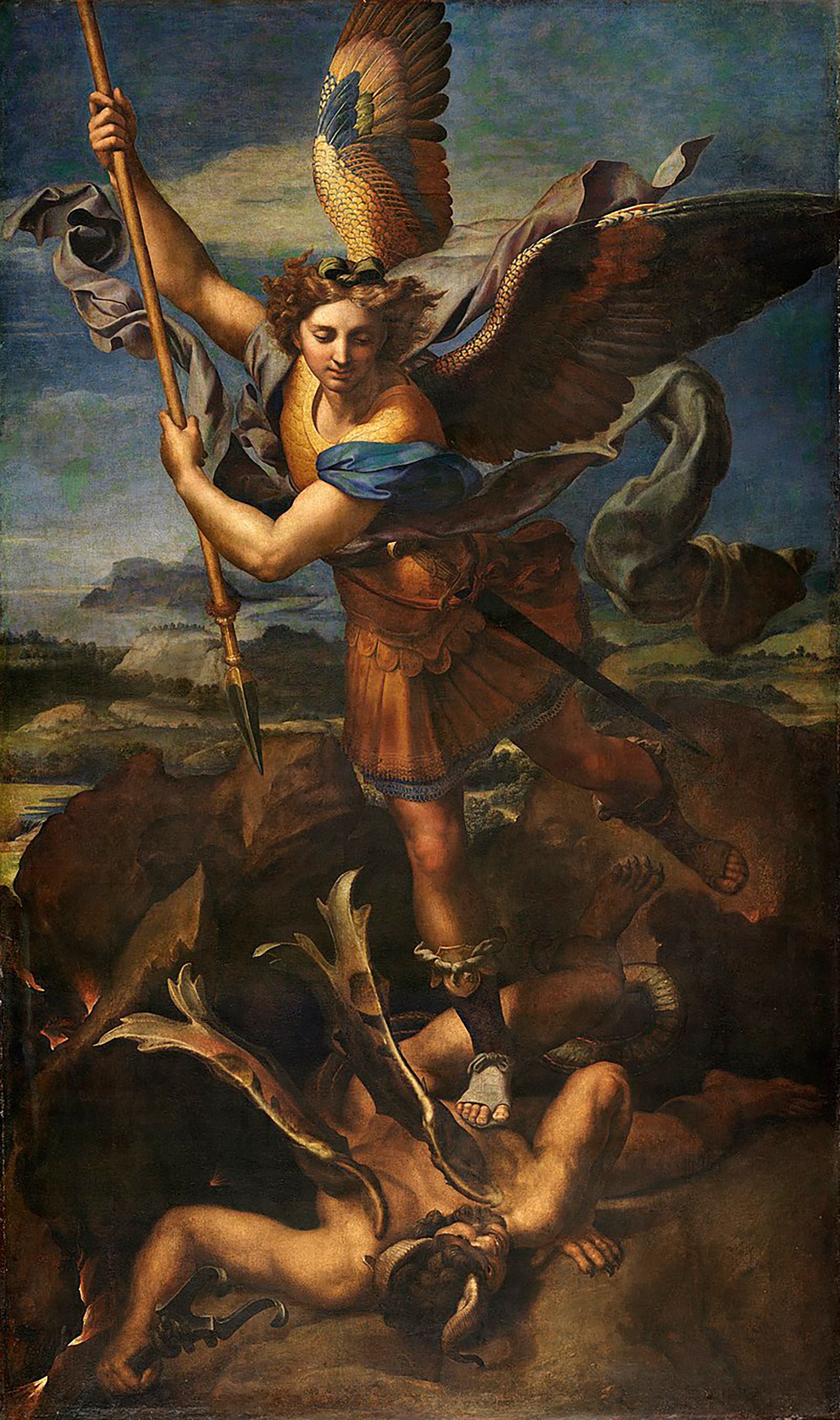 San Miguel Arcángel y el Demonio, por Rafael