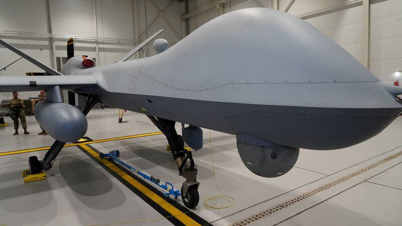FOTO DE ARCHIVO: Un dron MQ-9 Reaper de la Fuerza Aérea de Estados Unidos (REUTERS/Janis Laizans)