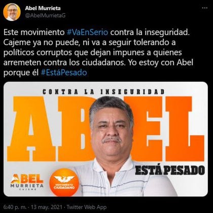 Esta fue la última publicación de Abel Murrieta, minutos antes de su asesinato (Foto: Twitter/@AbelMurrietaG)