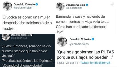 Publicaciones misóginas de Colosio Riojas (Foto: Twitter / @colosioriojas)