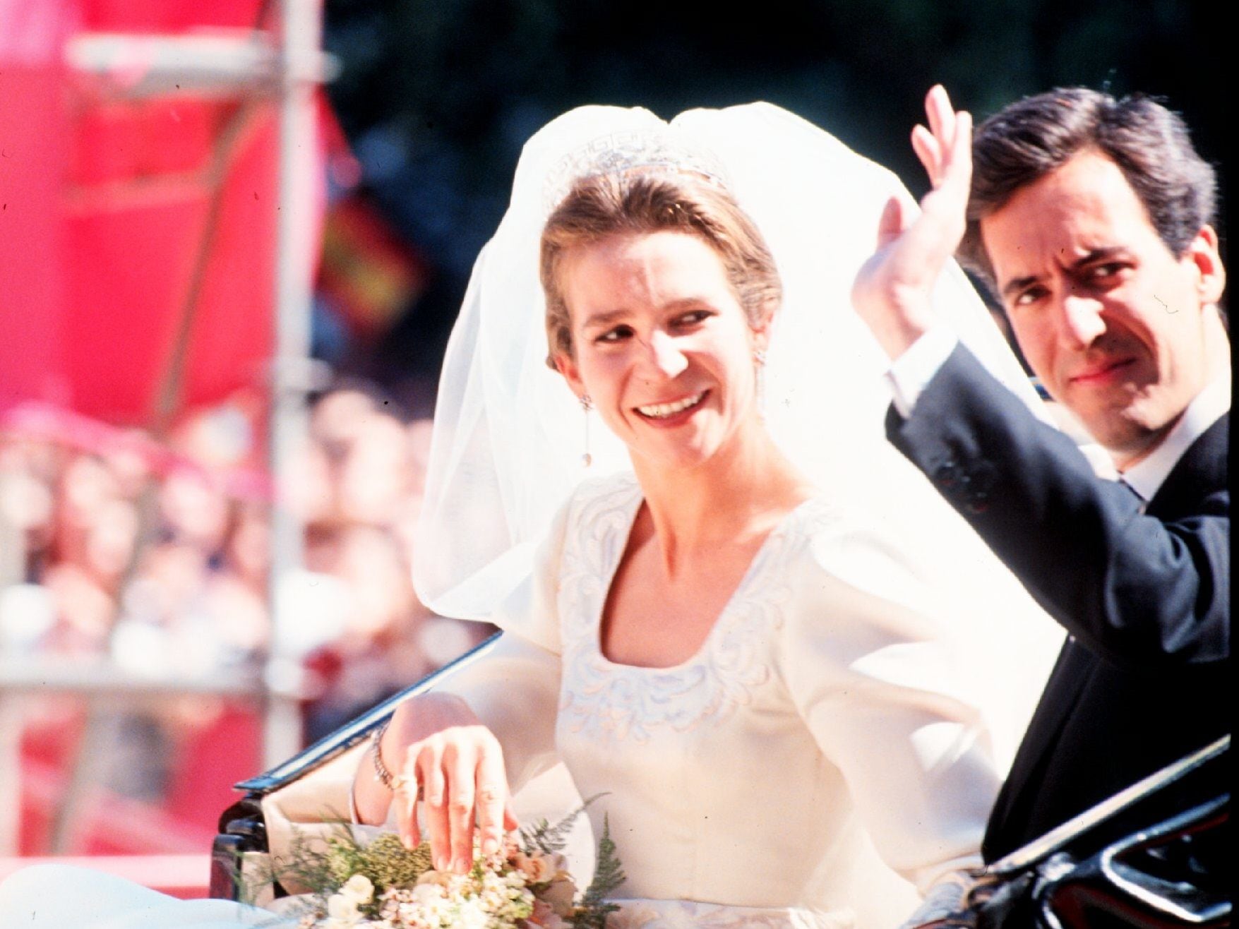 La infanta Elena y Jaime de Marichalar, el día de su boda, en 1995. (Europa Press)