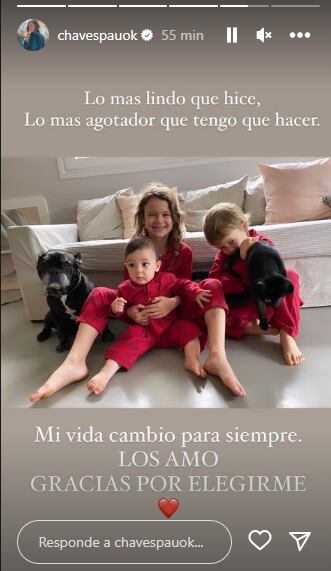 Paula Chaves en el día de la Madre (Instagram)