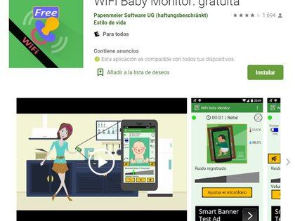 WiFi Baby Monitor solo está disponible para Android