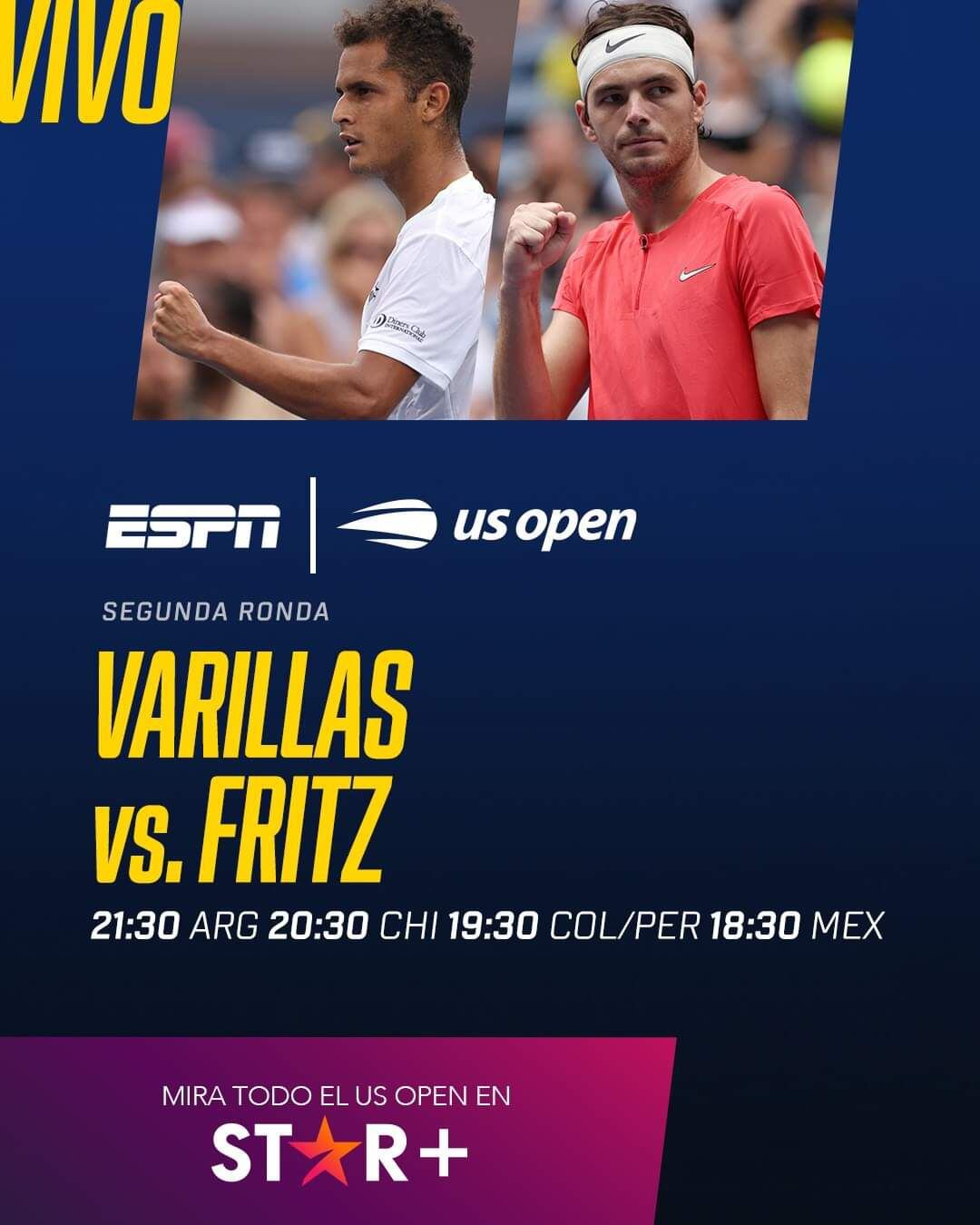 Juan Pablo Varillas vs Taylor Fritz: partido por la segunda ronda del US Open
