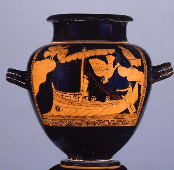 La “Vasija de la Sirena” del British Museum. Un barco similar al de este artefacto de la Antigua Grecia es el hallado en el Mar Negro.